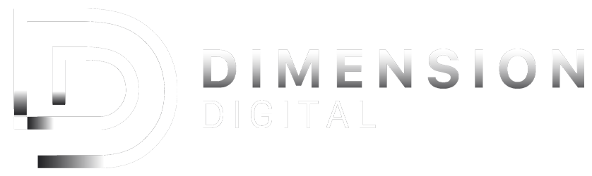 Dimention Digital White and Gry Logo